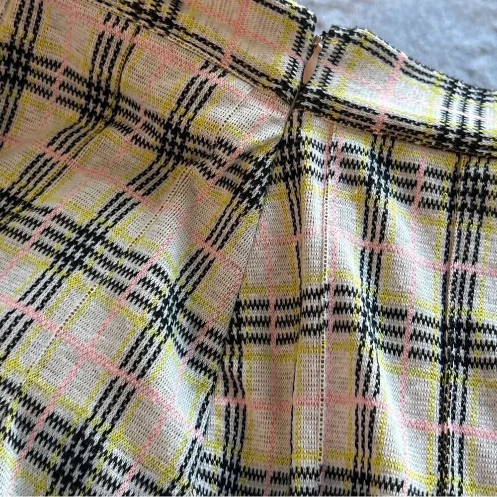Free People Honey Pleated Skirt Retro Sunshine Combo Sz‎ 2 Preppy Light Academia